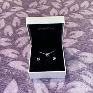 Pandora Elevated Heart & Matching Earrings Set